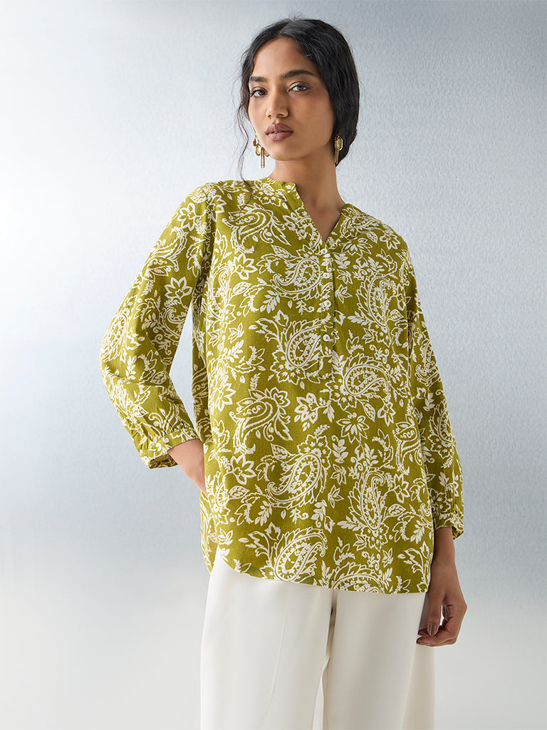 Utsa Lime Printed Tunic