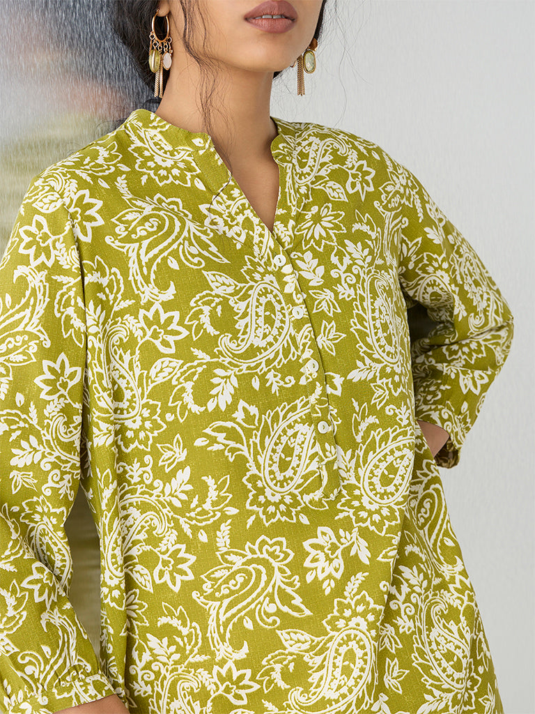 Utsa Lime Printed Tunic