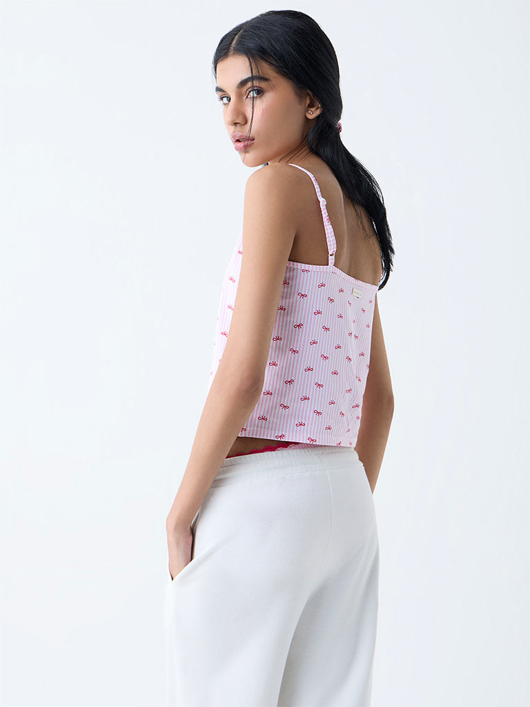 Superstar Red Printed Cotton-Blend Camisoles - Pack of 2