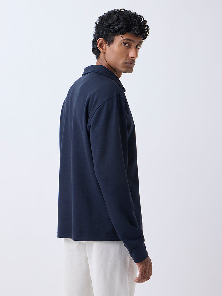 WES Casuals Navy Relaxed-Fit Quarter-Zip Sweatshirt