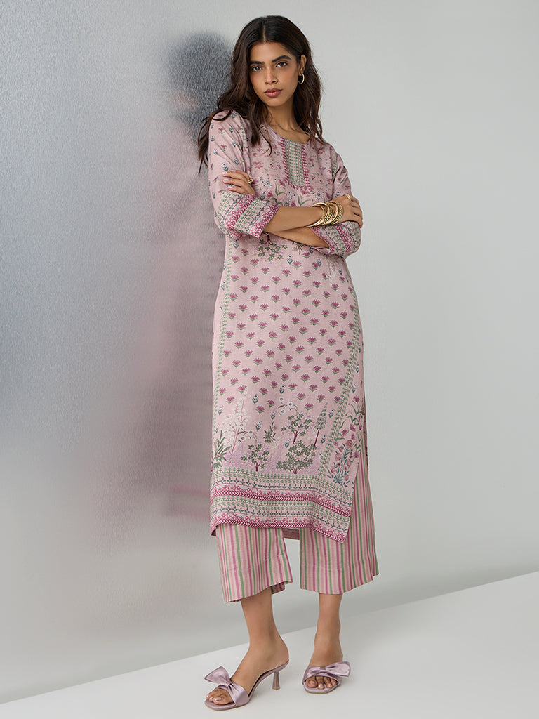 Zuba Lilac Striped Pants
