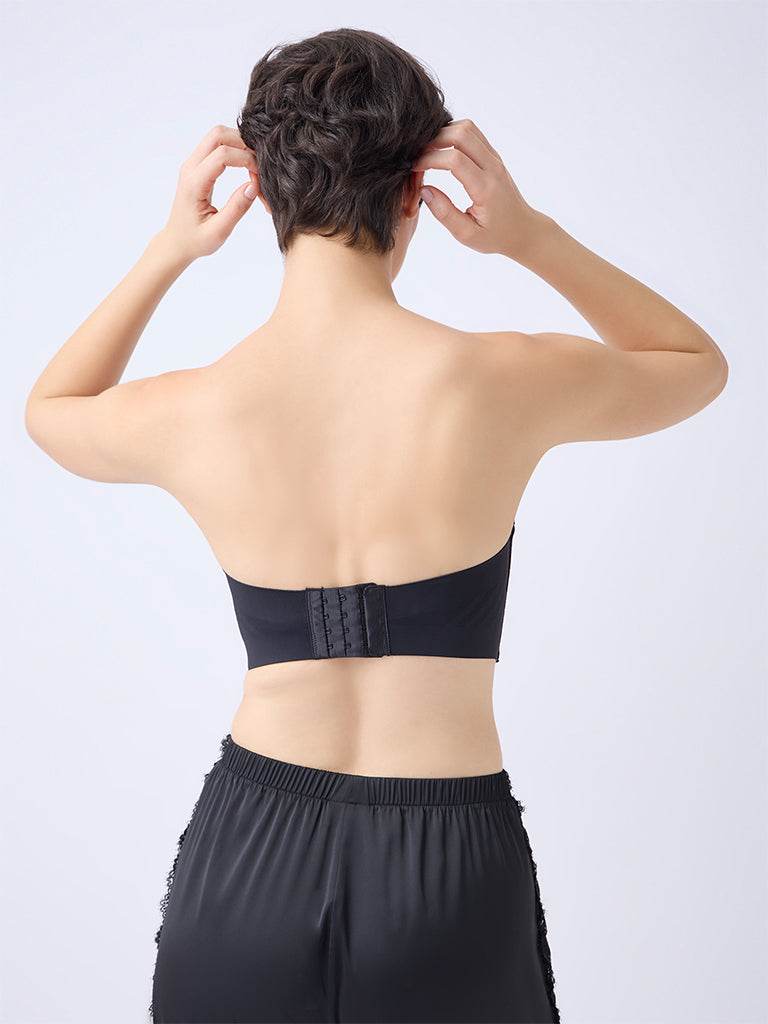 Wunderlove Black Lace Invisible Super grip Padded Bra