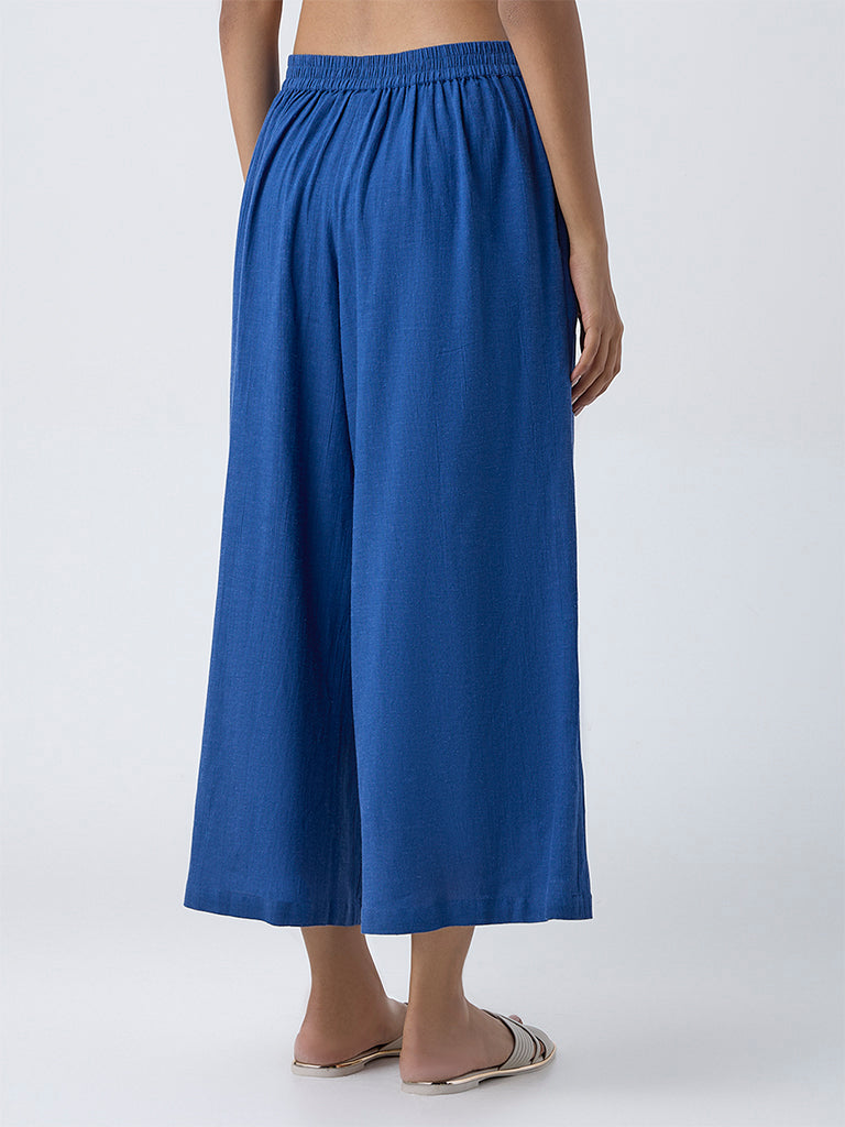 Utsa Blue Solid Palazzos