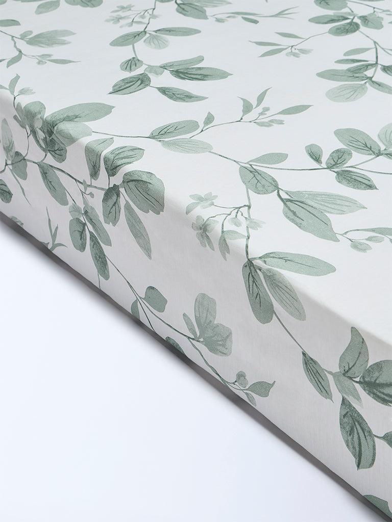 Westside Home Sage Leaf Design Queen Bed Sheet Set