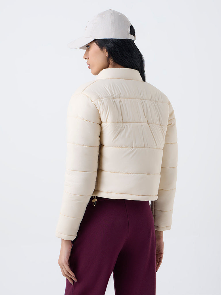 Studiofit Cream Quilted Puffer Jacket