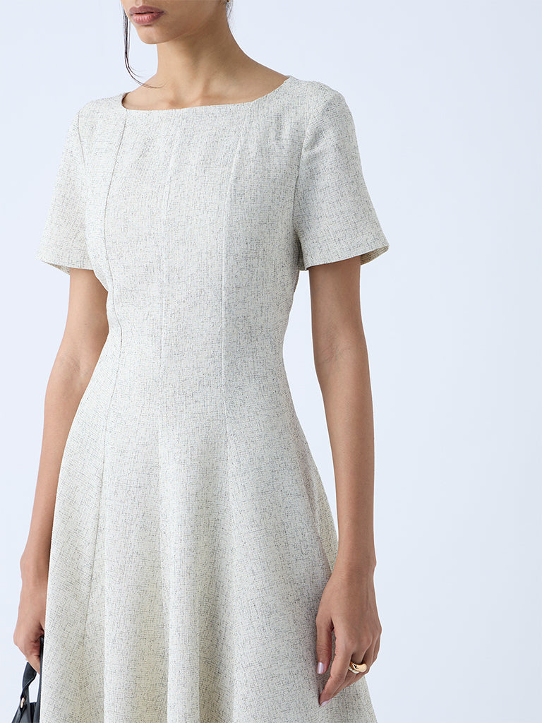 Wardrobe Off-White Melange A-Line Dress