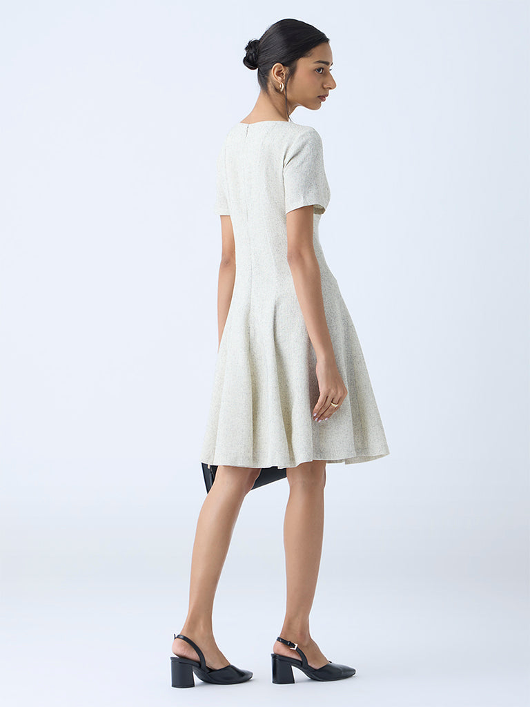 Wardrobe Off-White Melange A-Line Dress