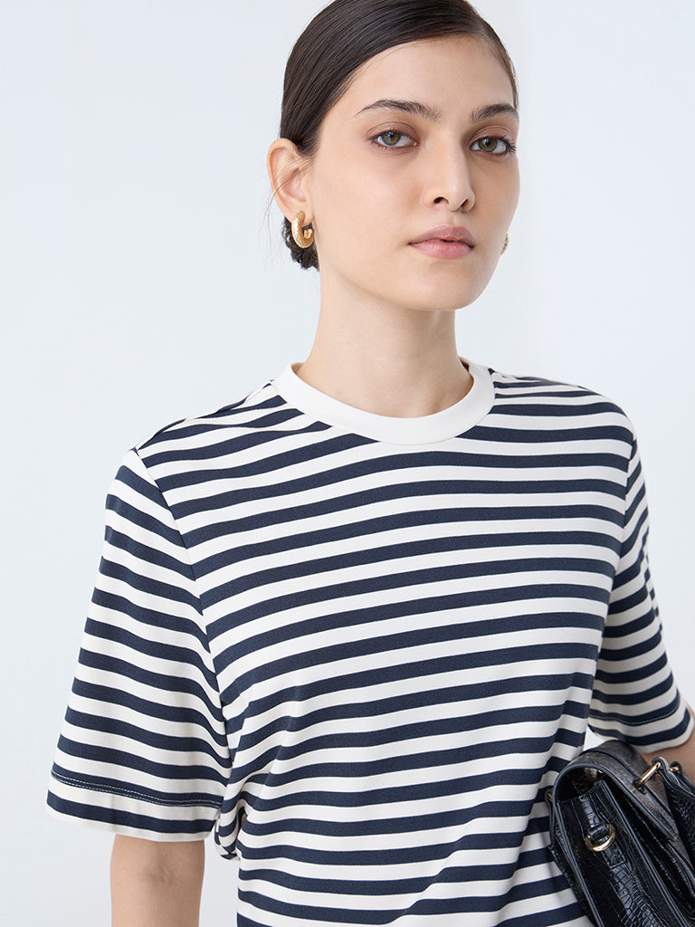 Wardrobe Navy Striped T-Shirt