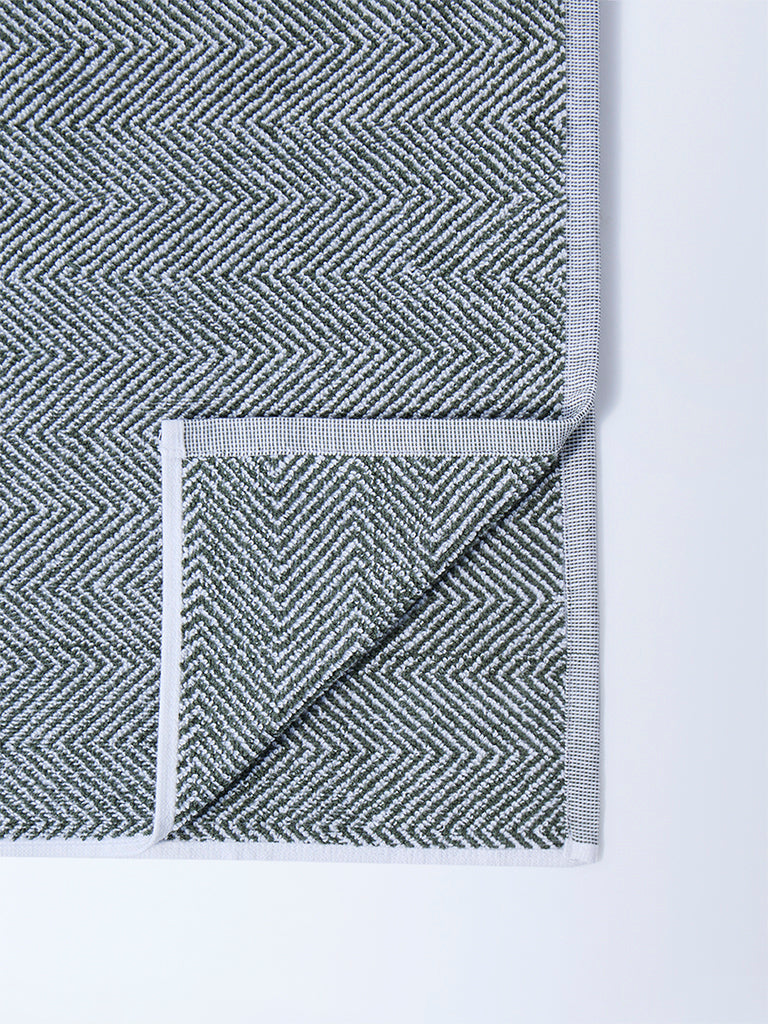 Westside Home Sage Chevron Design Hand Towel