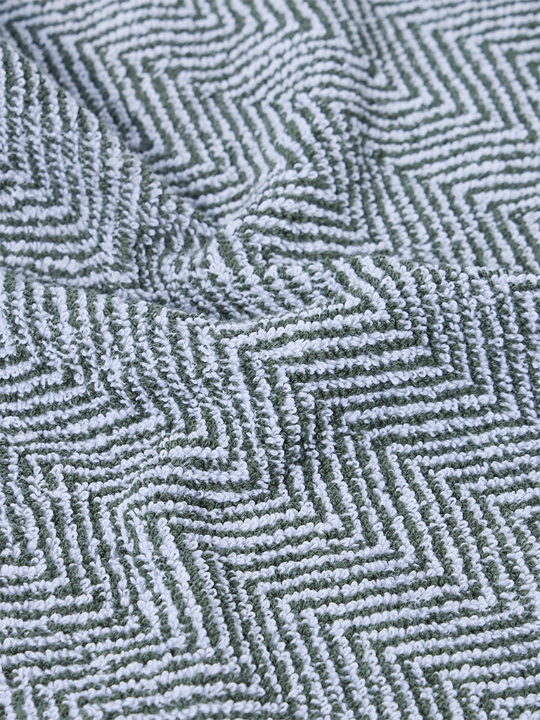 Westside Home Sage Chevron Design Face Towel (Set of 2)