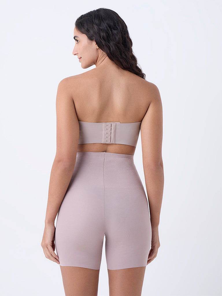 Wunderlove Light Taupe Cotton-Blend Shapewear Shorts