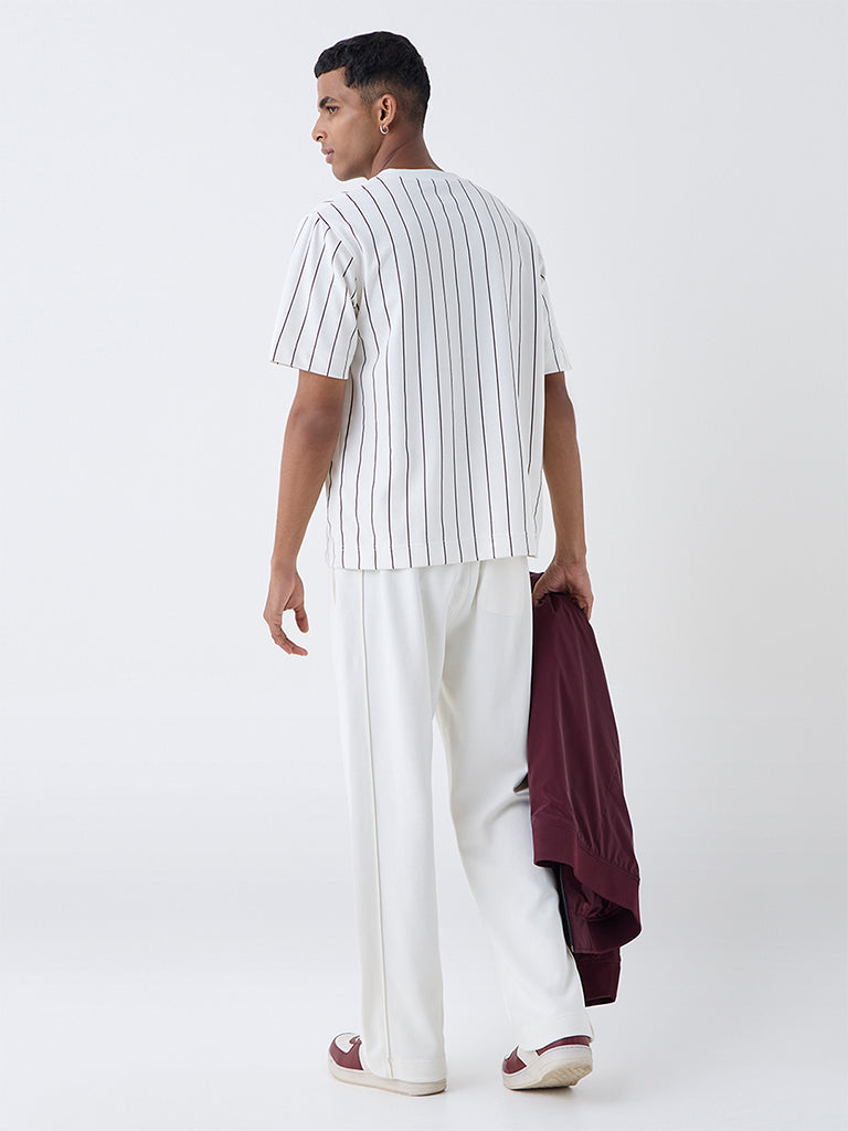Studiofit Off-White Relaxed-Fit Cotton-Blend T-Shirt