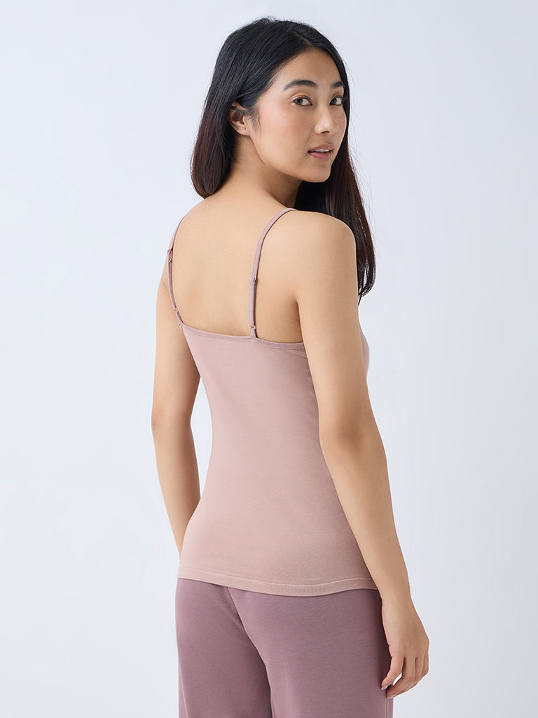 Wunderlove Beige Cotton-Blend Camisoles - Pack of 2