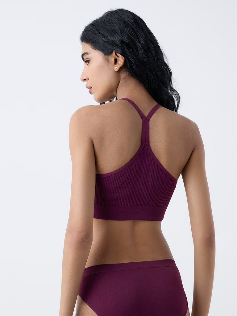 Superstar Plum Waffle-Textured Padded Bra