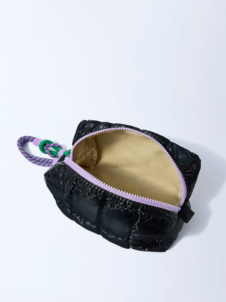 Studiowest Black Quilted Pouch with Bag Charm
