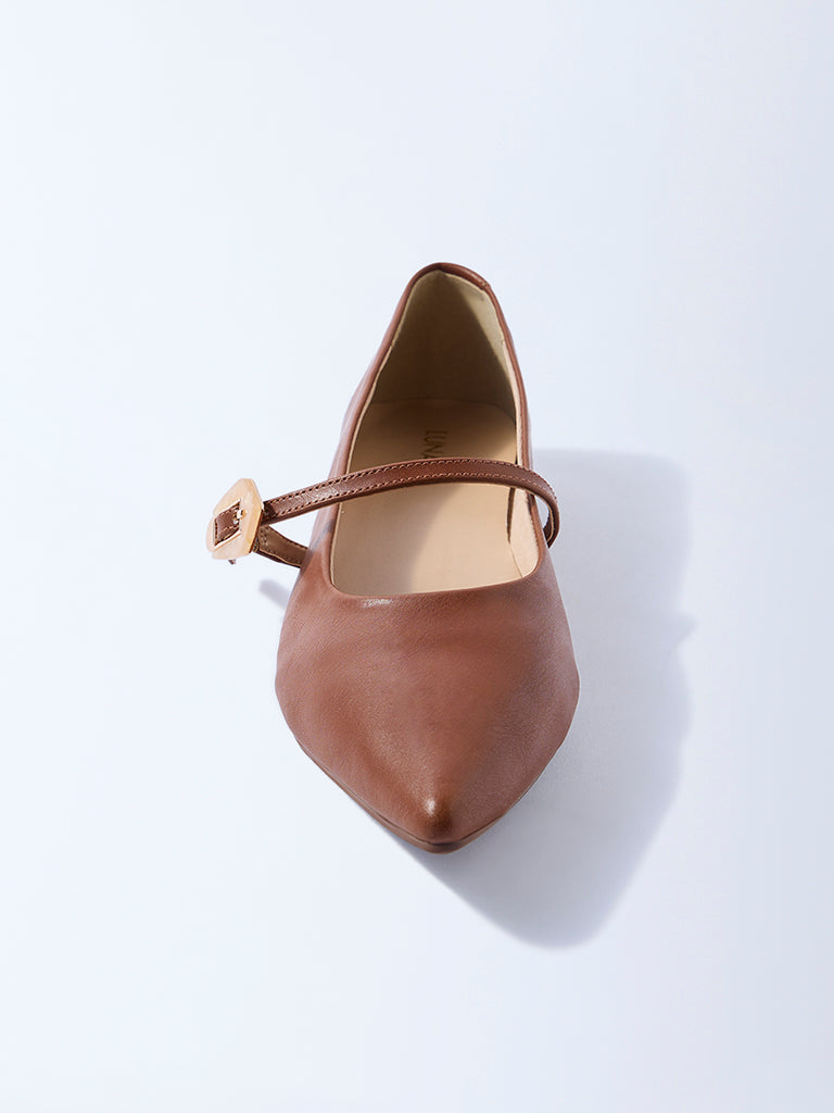 LUNA BLU Tan Mary Jane Shoes
