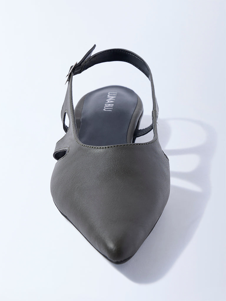 LUNA BLU Olive Slingback Mules
