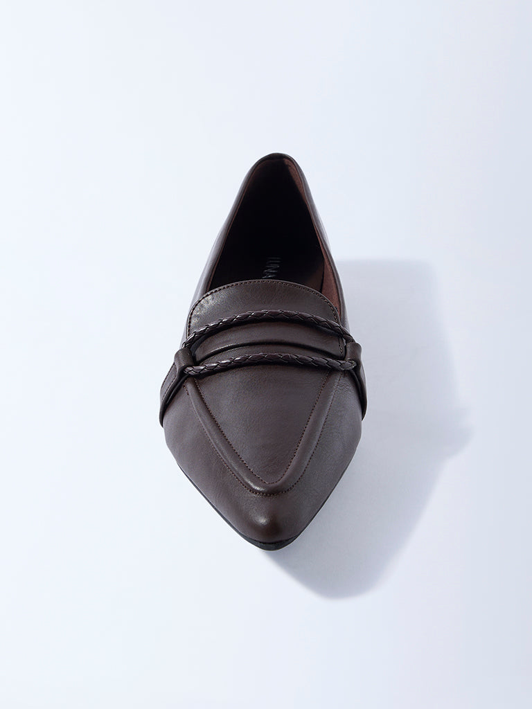 LUNA BLU Dark Brown Pointed Toe Shoes