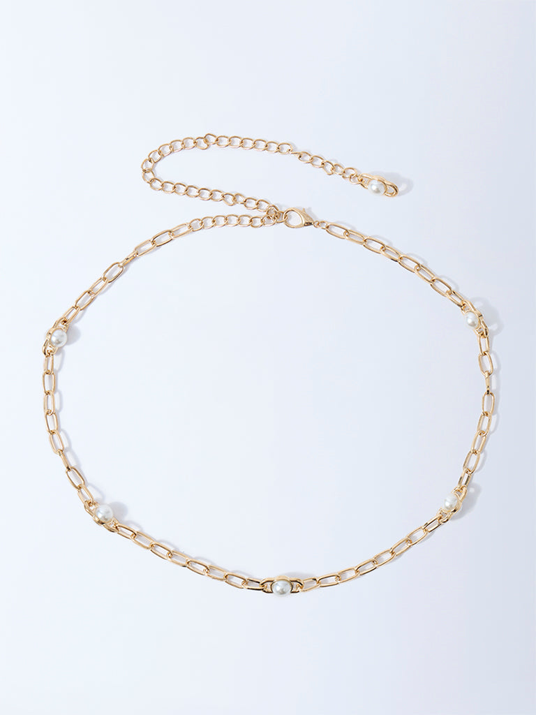 Westside Accessories Gold Pearlescent Detailing Chain Belt