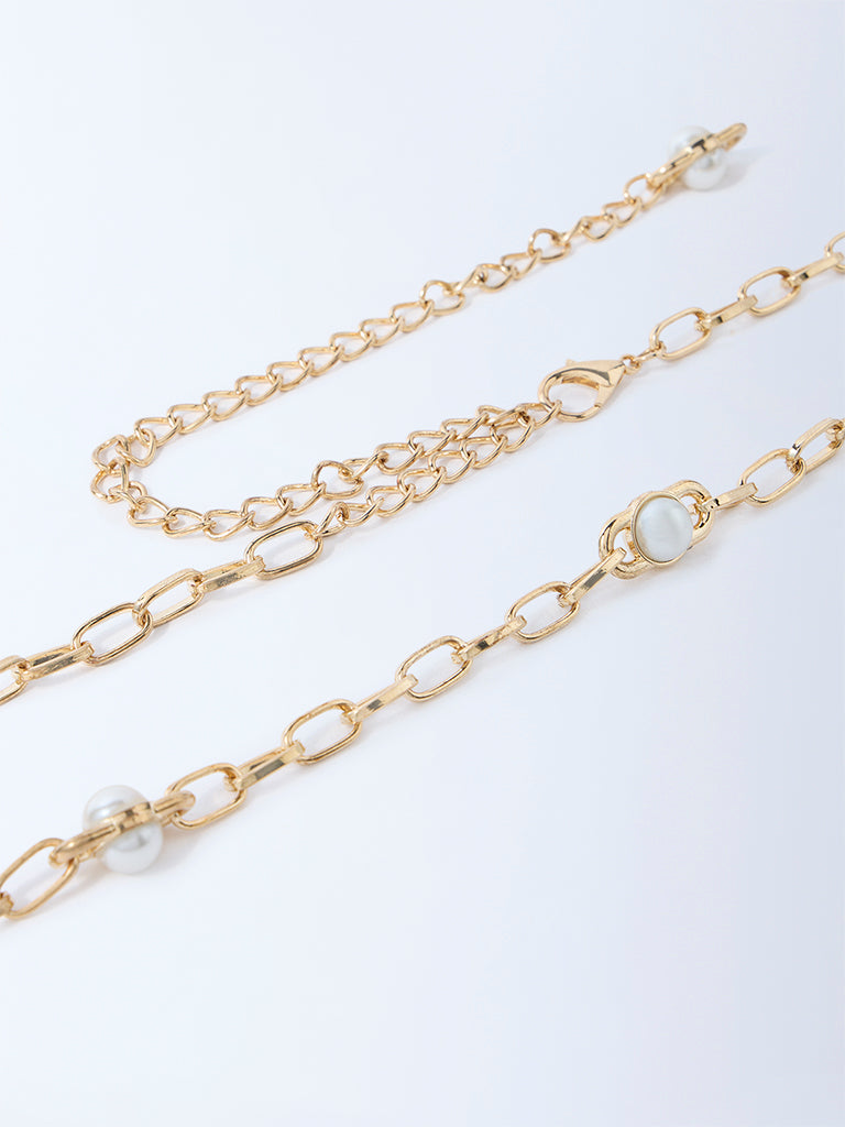 Westside Accessories Gold Pearlescent Detailing Chain Belt