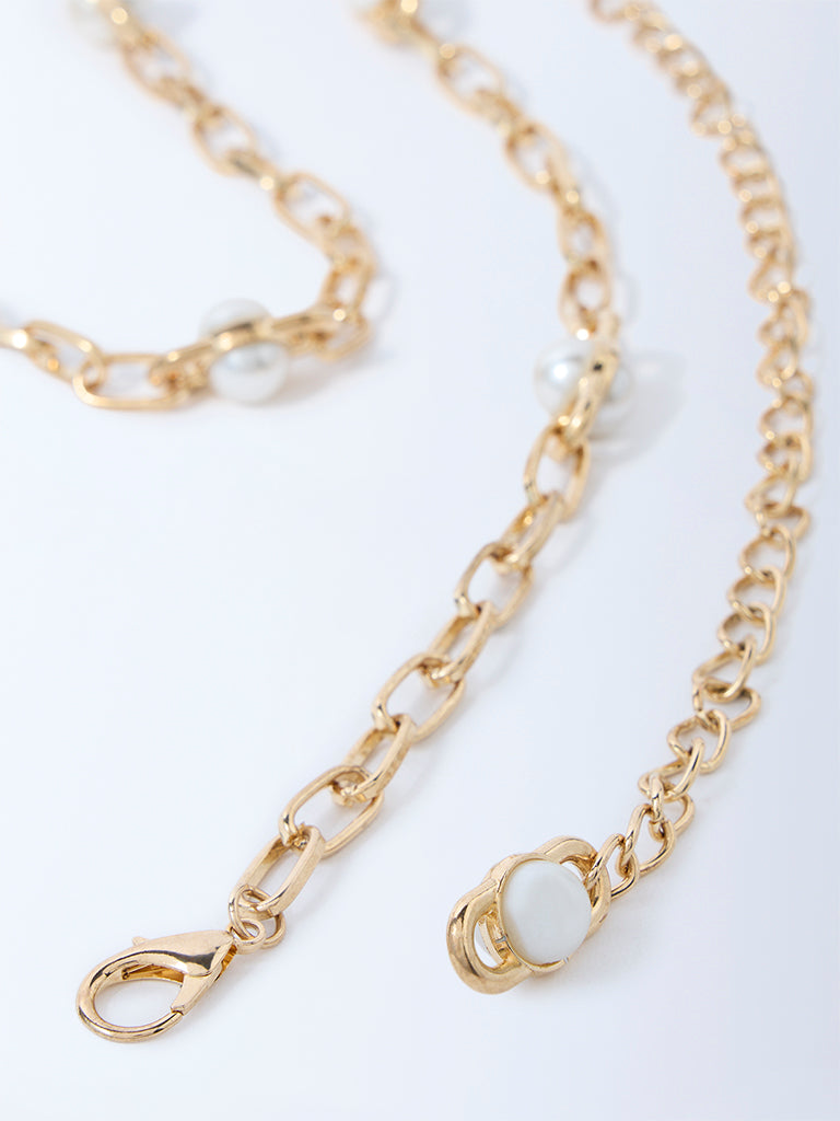 Westside Accessories Gold Pearlescent Detailing Chain Belt
