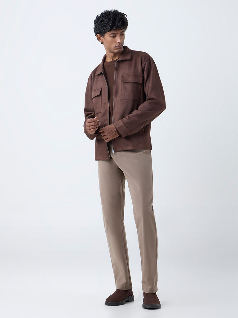Ascot Dark Brown Relaxed-Fit Suede Jacket