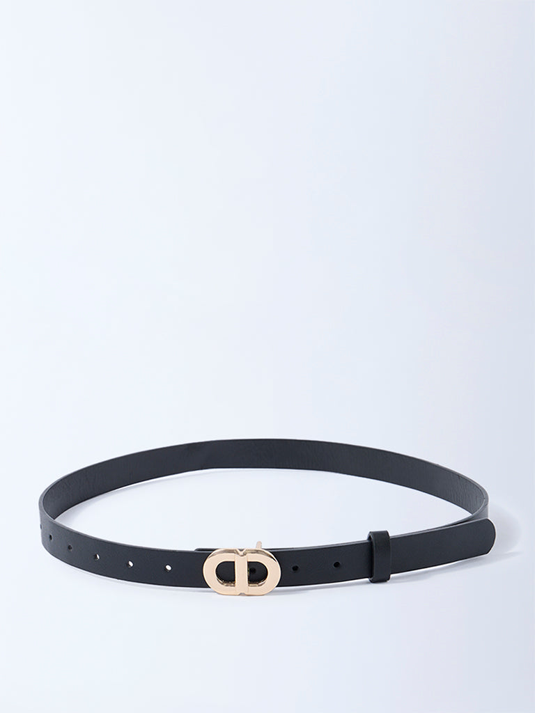 Westside Accessories Black Buckle-Detailed Belt
