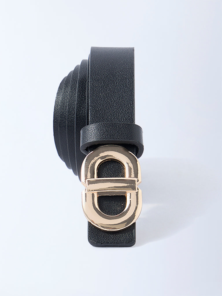 Westside Accessories Black Buckle-Detailed Belt