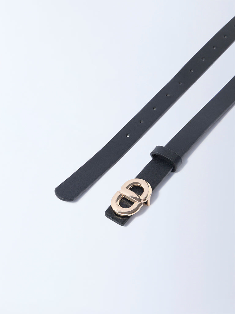 Westside Accessories Black Buckle-Detailed Belt