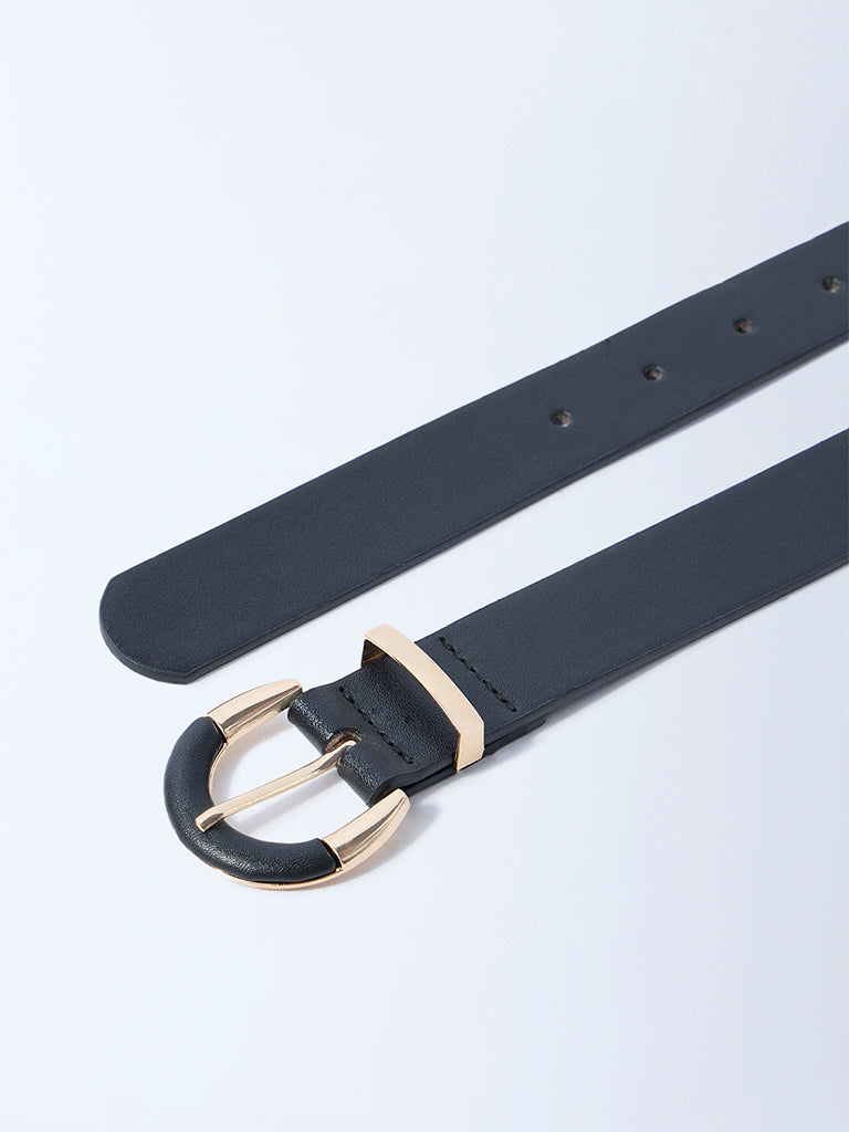 Westside Accessories Black Dual-Tone Buckle Textured Belt