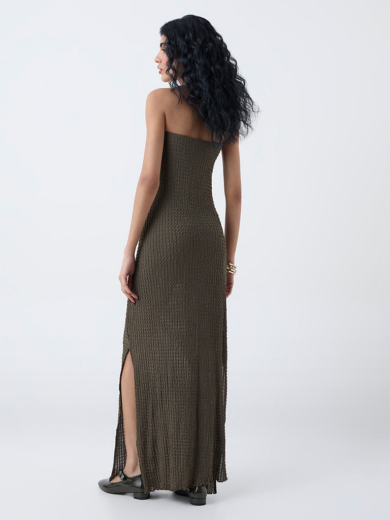 Nuon Olive Textured Tube Dress