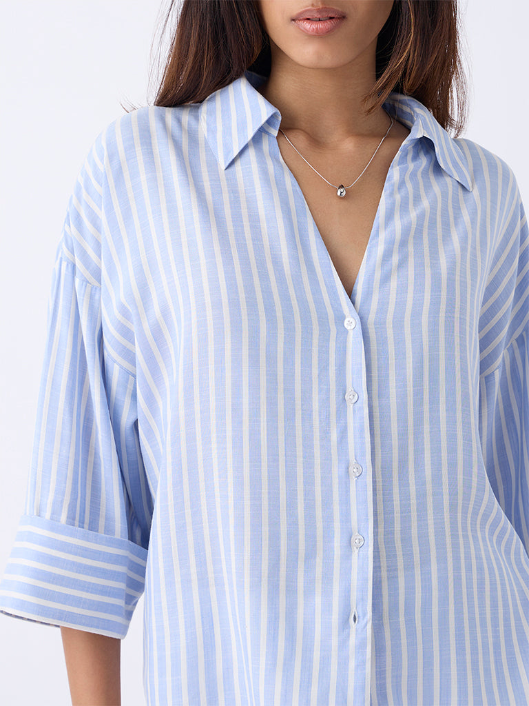 LOV Blue Striped Shirt