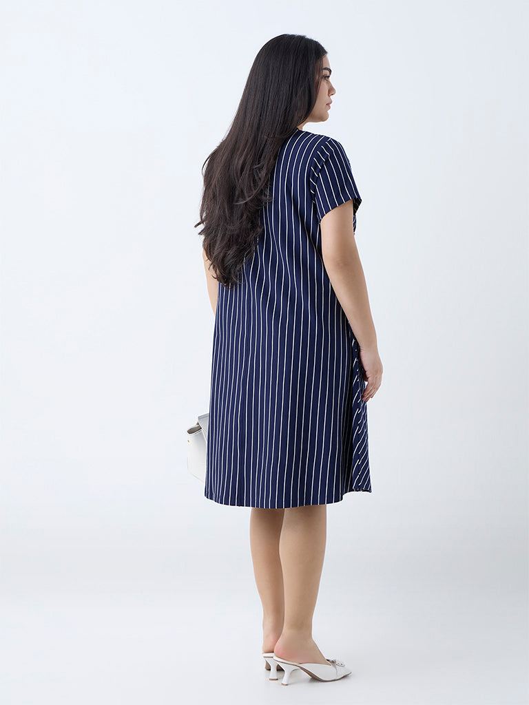 Gia Navy Stripe Shift Dress