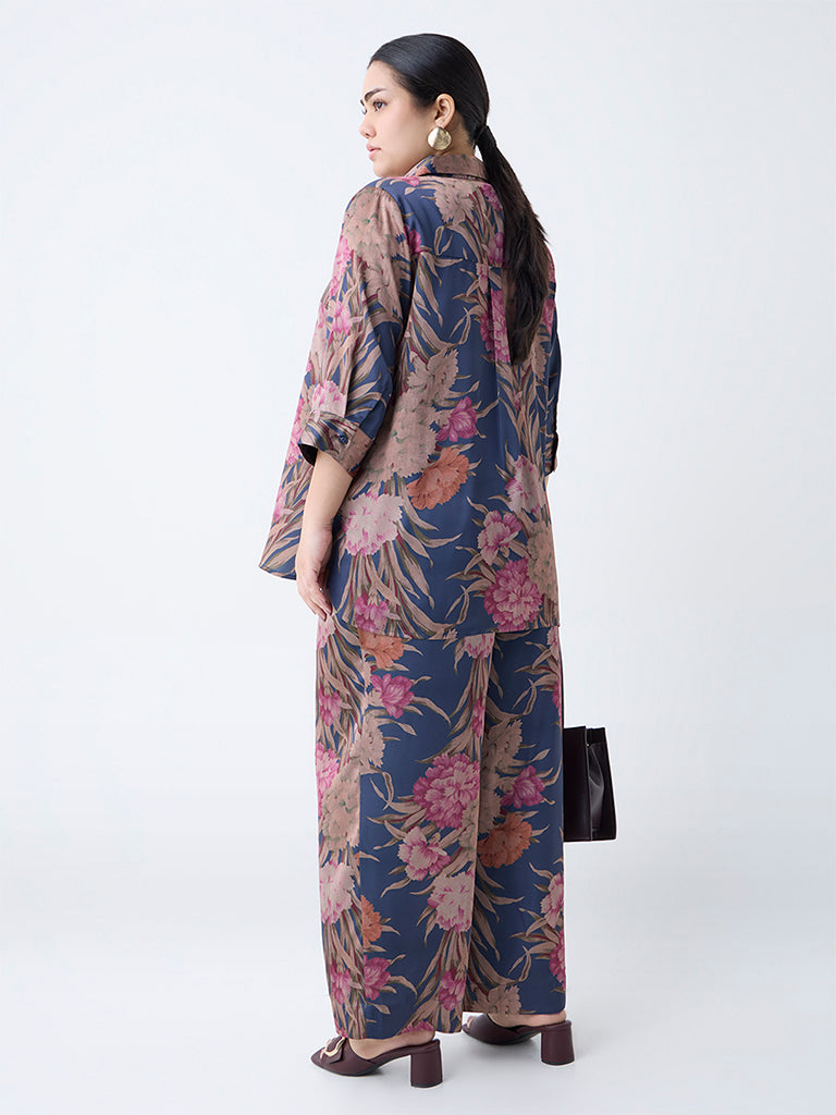 Gia Multicolour Botanical Design High-Rise Pants