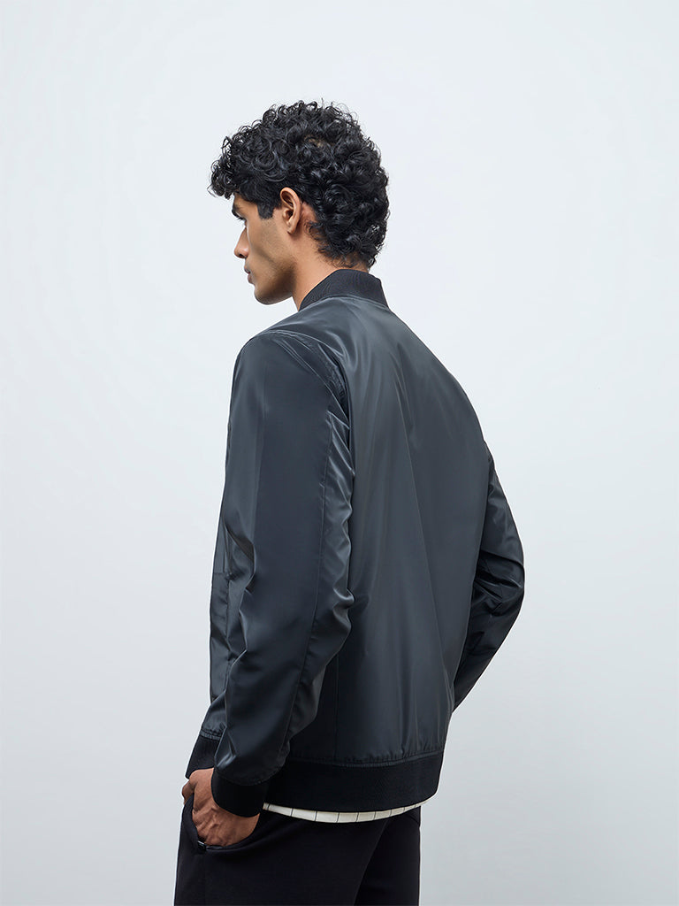 Nuoflexx Black Relaxed-Fit Bomber Jacket