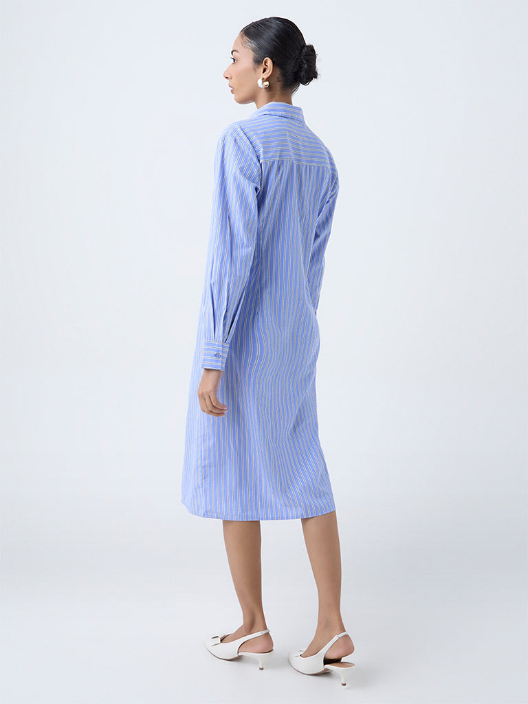 Wardrobe Blue Striped Shirt Dress