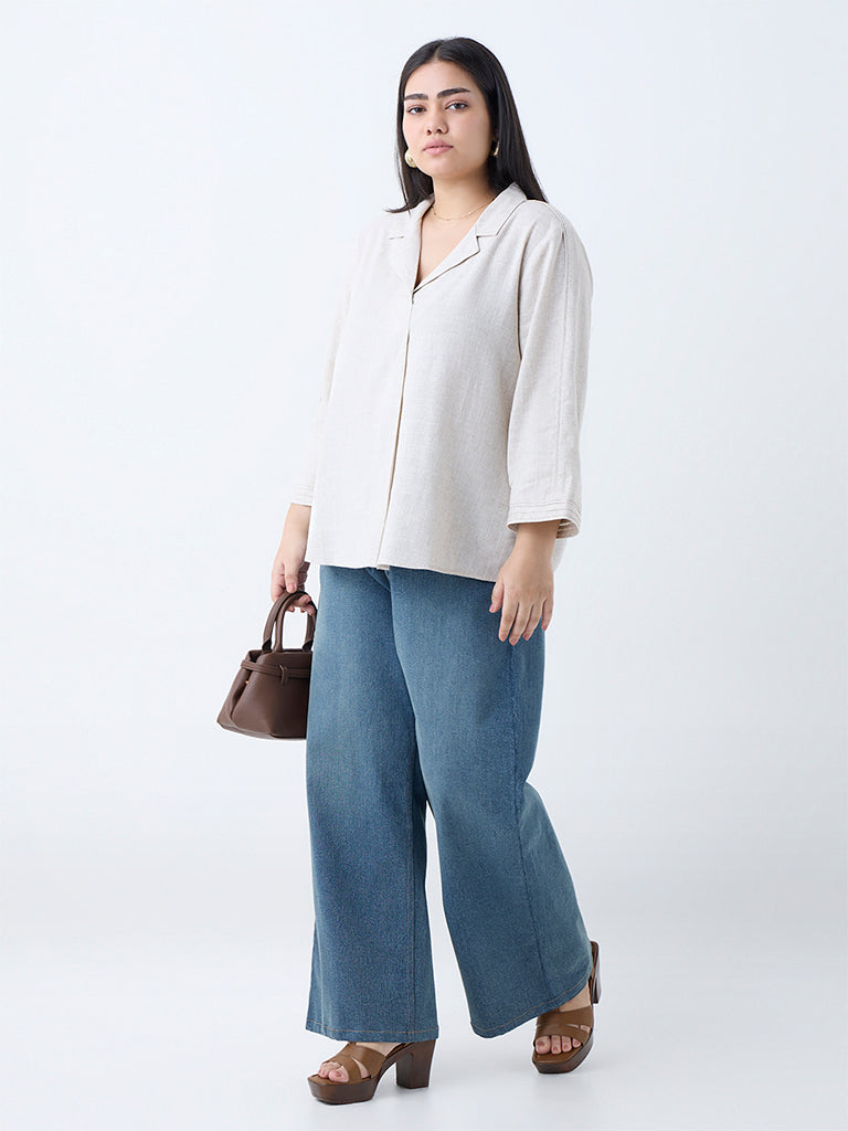 Gia Off-White Solid Shirt