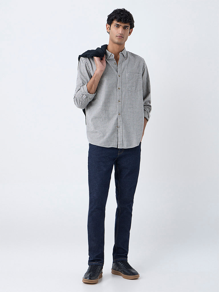 WES Casuals Multicolour Checks Relaxed-Fit Cotton Shirt