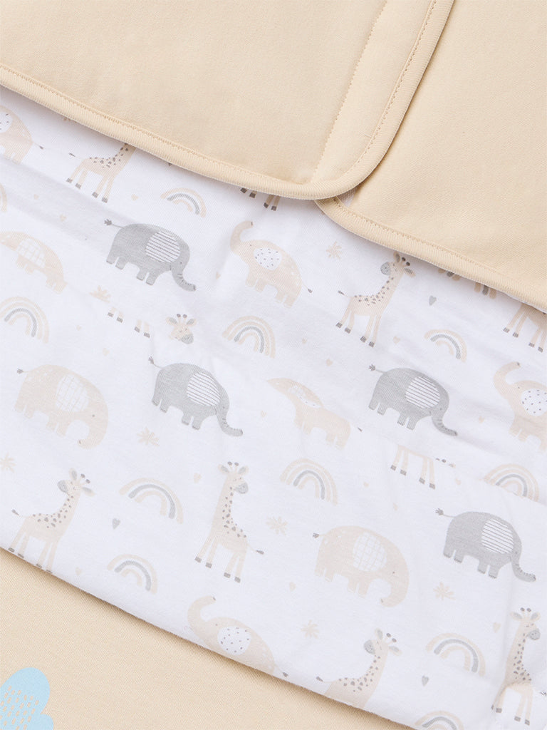 HOP Baby Boys Beige Animal Pattern Cotton Sleeping Bag