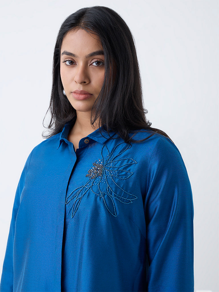 Diza Blue Embellished Tunic