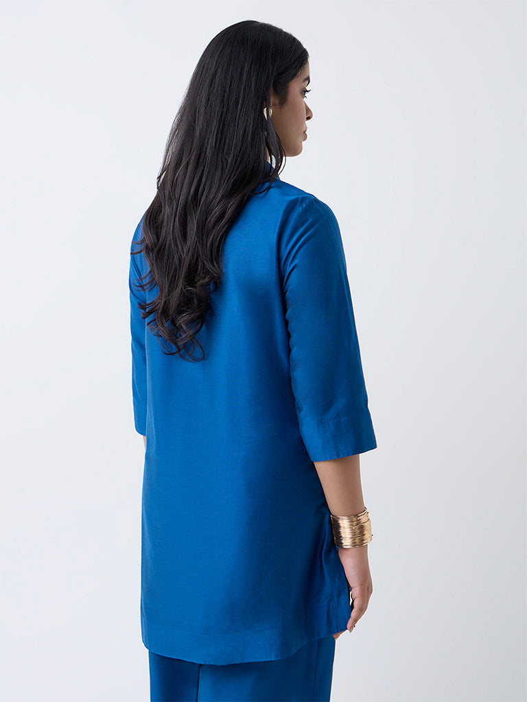 Diza Blue Embellished Tunic