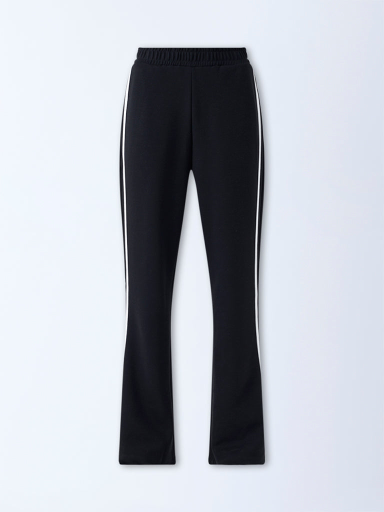 Studiofit Black Striped High-Rise Pants