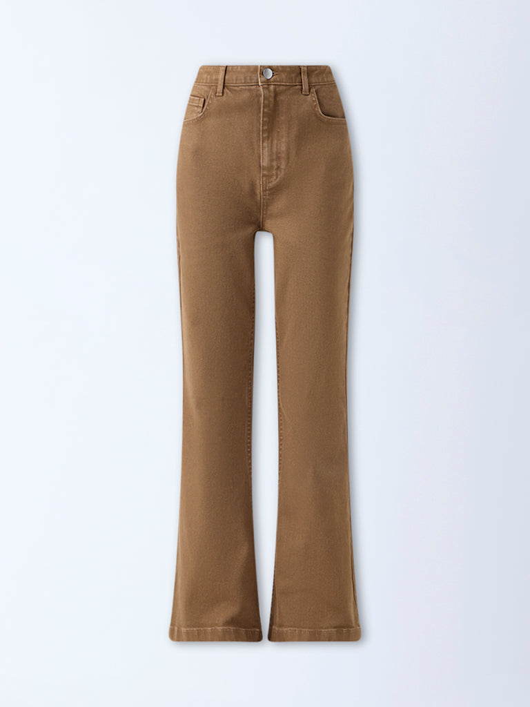 LOV Tan Bootcut High-Rise Jeans