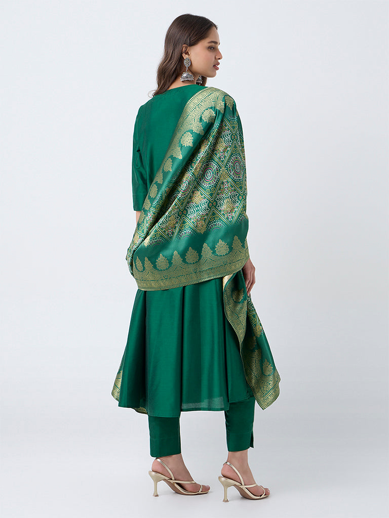 Vark Green Anarkali Ethnic Set