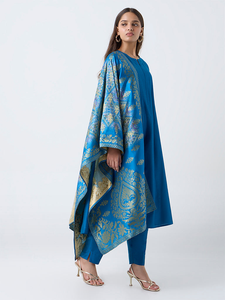 Vark Teal Anarkali Ethnic Set