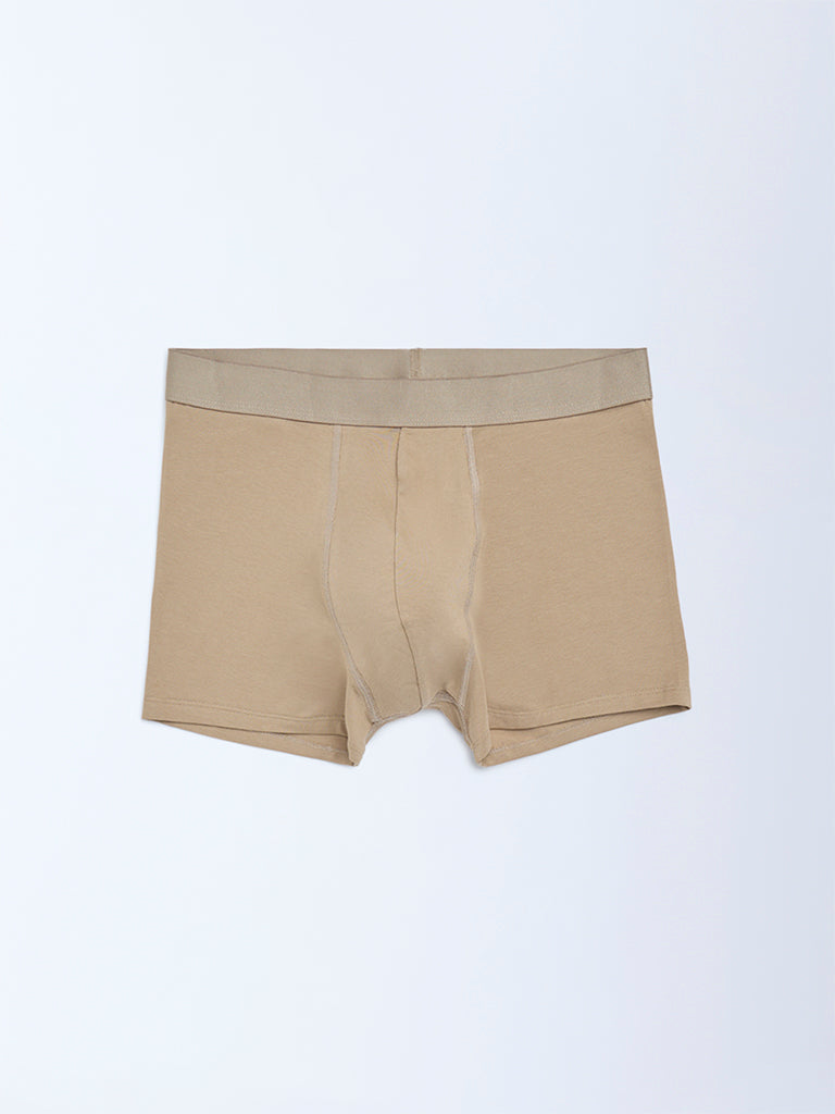 WES Lounge Beige Cotton Trunks - Pack of 3