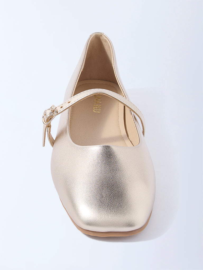 LUNA BLU Gold Solid Mary Jane Shoes - Exclusive