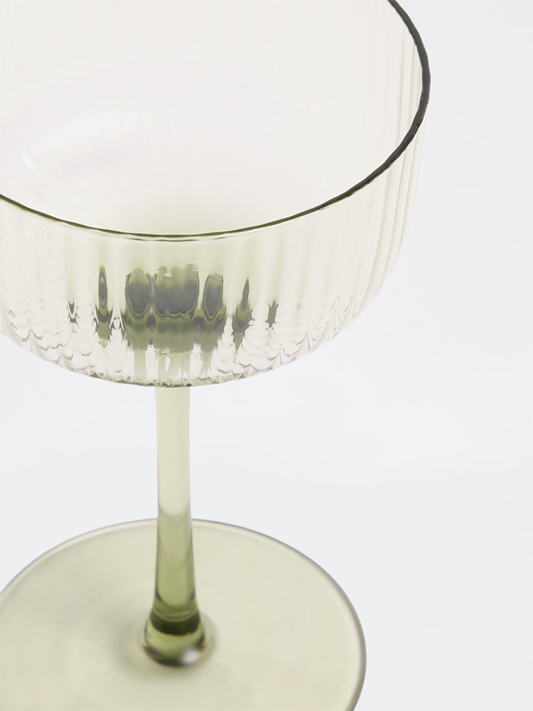 Westside Home Green Fluted Coupe Glass
