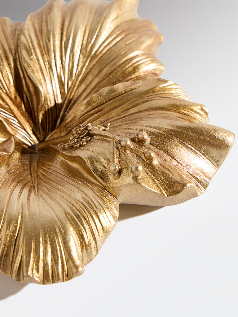 Westside Home Gold Resin Flower Decorative Object