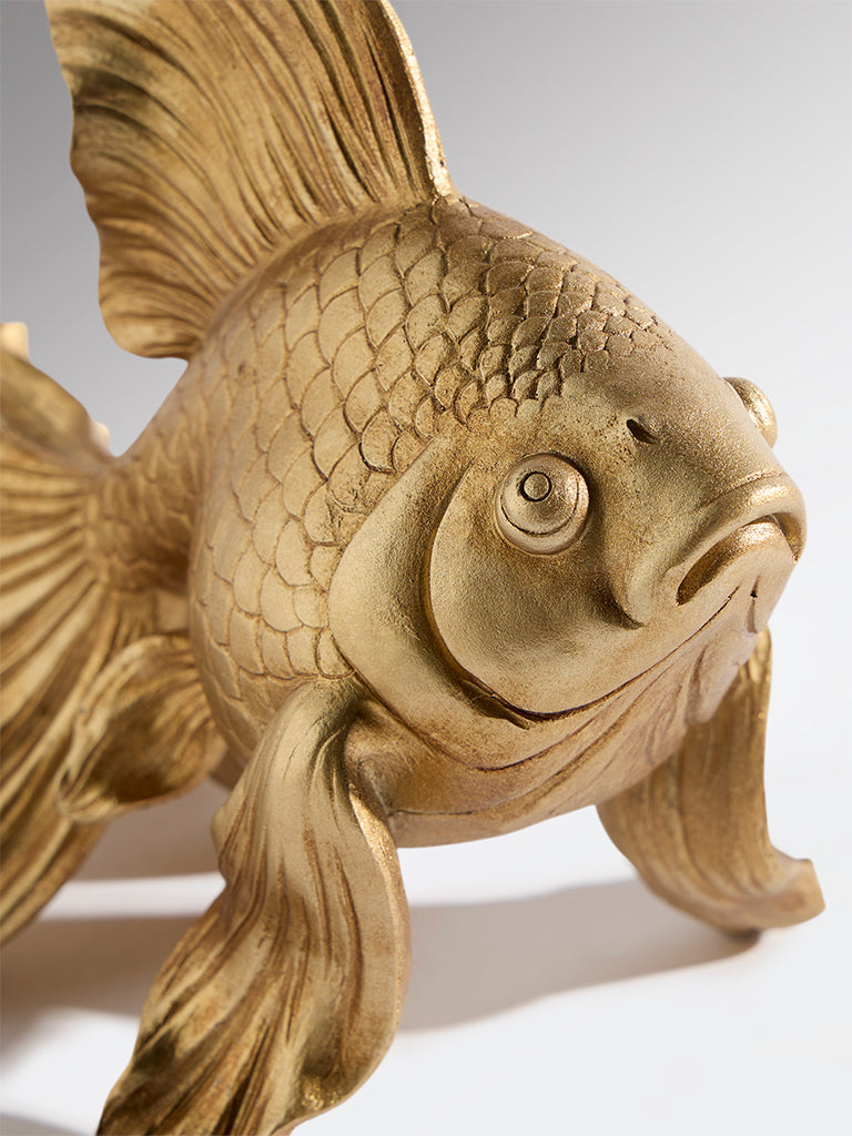 Westside Home Gold Resin Fish Decorative Object